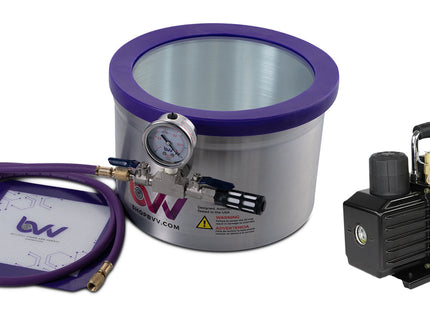 Glass Vac 2 Gallon Aluminum Vacuum Chamber and Vacuum Pump Kit