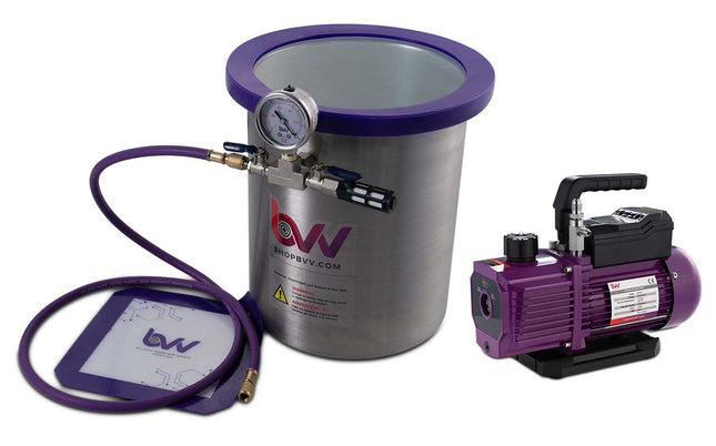 Glass Vac 3 Gallon TALL Stainless Steel Vacuum Chamber and Vacuum Pump Kit