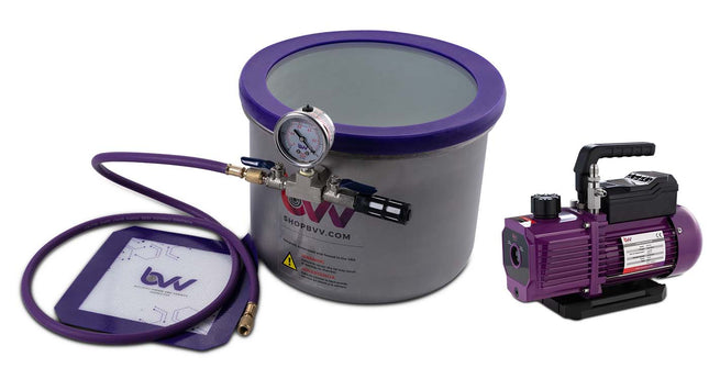 Best Value Vacs 3 Gallon SS WIDE SIDEMOUNT Vacuum Chamber and Vacuum Pump Kit