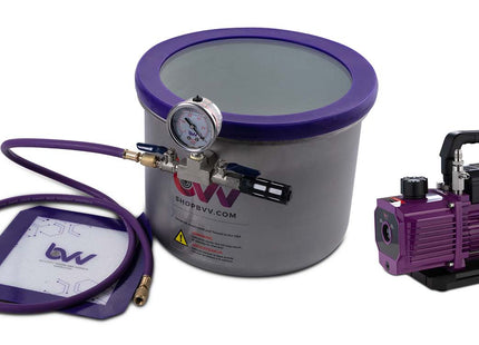 Glass Vac 3 Gallon WIDE Stainless Steel Vacuum Chamber and Vacuum Pump Kit