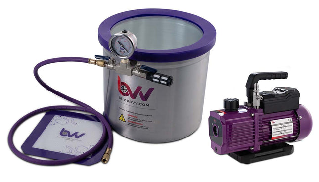 Glass Vac&trade; 5 Gallon Aluminum Vacuum Chamber and V4D 4CFM Two Stage Vacuum Pump Kit Shop All Categories Glass Vac 