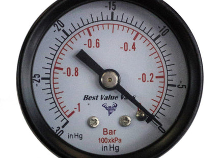 Dry Utility Vacuum/Pressure Gauge - Center Back Mount