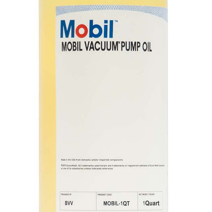 Mobil Vacuum Pump Oil SAE Grade 20, ISO Viscosity Grade 68 New Products Mobil 1 Quart 