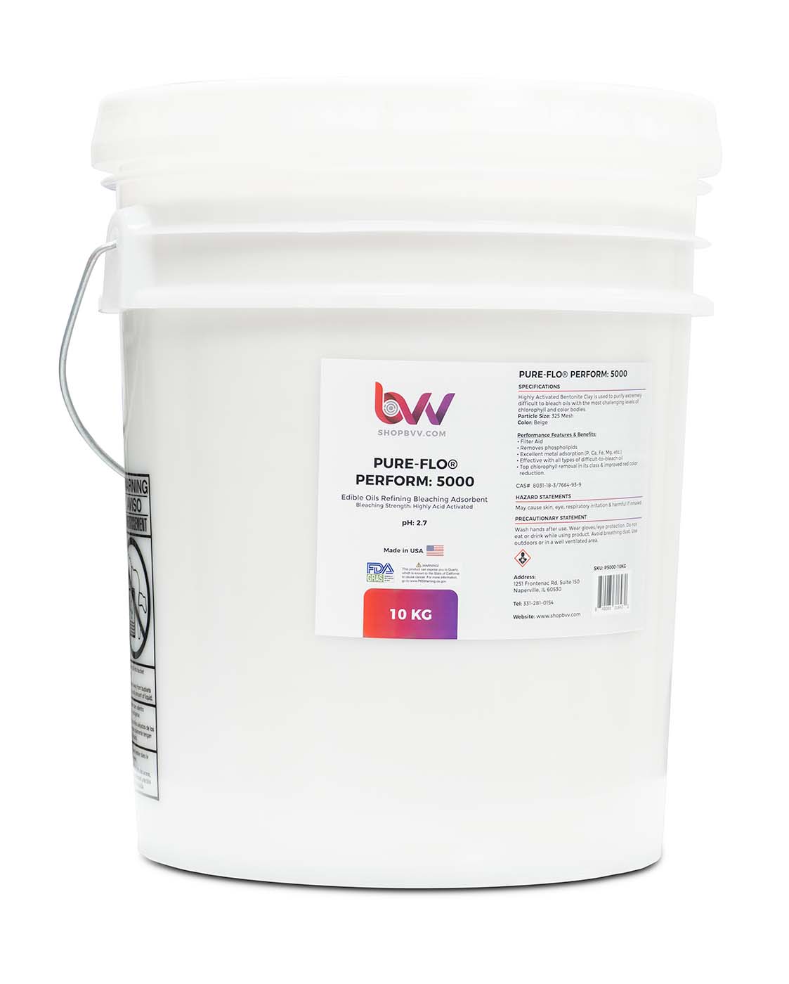 Pure-Flo® Perform 5000 Highly Acid Activated Bleaching & Decolorizing Bentonite for Edible Oils *FDA-GRAS Shop All Categories BVV 10KG 