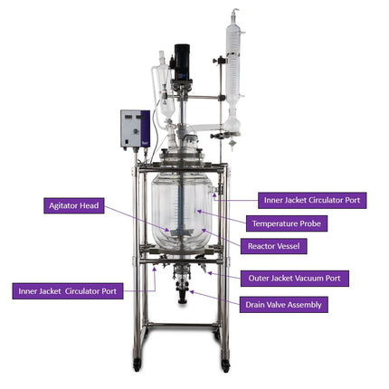 50L BVV&trade; Double Jacketed Glass Reactor Shop All Categories BVV 