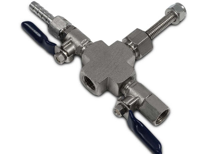 Valve Manifold - Cross with Hose Barb