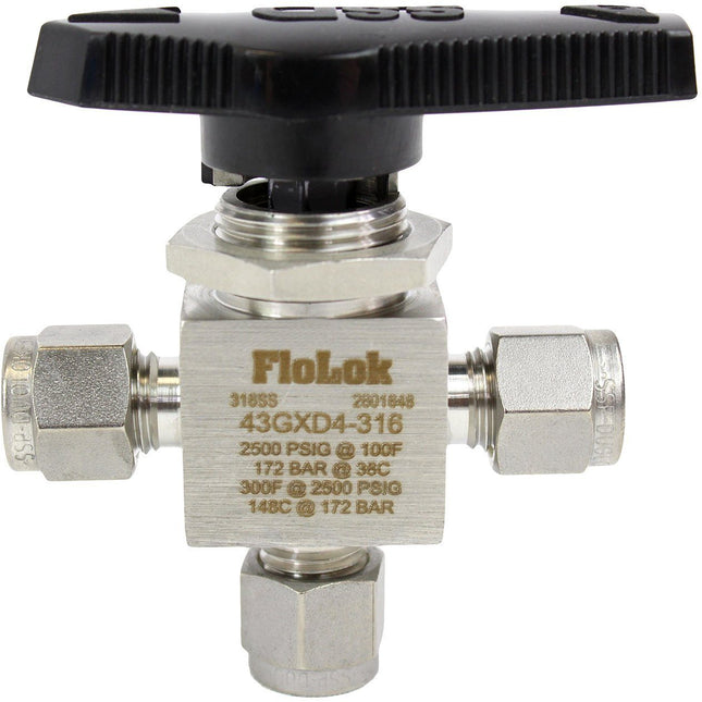 3 Way Ball Valve - Fractional Tube Fitting