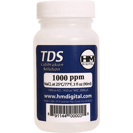 HM Digital 1000 ppm TDS Calibration Solution, 3 oz (90 ml) HM Digital Meters 