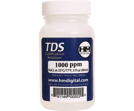 HM Digital 1000 ppm TDS Calibration Solution, 3 oz (90 ml) HM Digital Meters 
