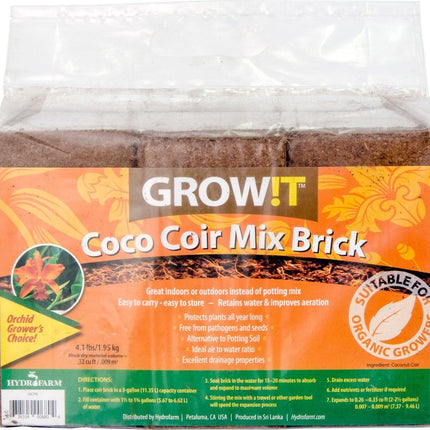 GROW!T Coco Coir Mix Brick, pack of 3 GROW!T 