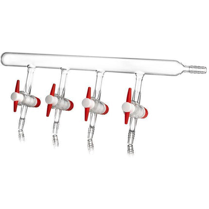 4 Port Glass Vacuum Manifold with PTFE Stopcocks Shop All Categories BVV 2mm Bore Size 